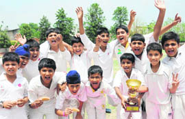 The winners with their trophy in Chandigarh on Tuesday.