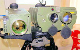The Lightweight Laser Target Designator device on display at the IRDE exhibition in Dehradun on Wednesday.
