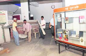 Renovation under way at the TS Central State Library in Sector 17, Chandigarh, to give it a facelift