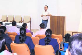 Students attend a workshop on astronomy at the Aryabhatta Research Institute of Observational Sciences, Nainital