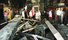 A major fire broke out in th market under the Defence Colony flyover in New Delhi on Friday around 4.30 am, destroying a number of shops.