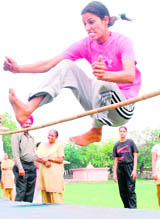 TeSTING TIMES: An aspirant at a police recruitment drive in Patiala on Friday
