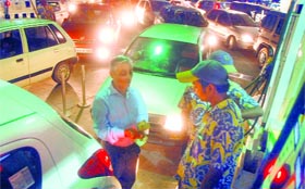 Petrol stations in the city saw long queues of vehicles with people in a hurry to fill up the tanks before the hiked prices came into effect.