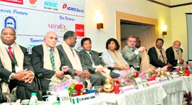 The envoys of various countries at the Ambassadors Meet organised in Dehradun on Saturday.