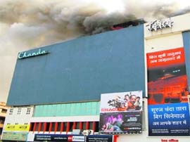 No fire trailer this!: Flames billowing out of Tara theatre, a part of Big Cinema in Amritsar