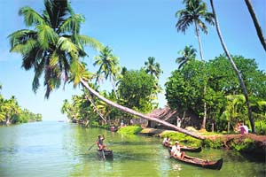 Palm-shaded hamlets in the backwaters of Kerala
