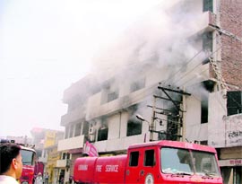 Thick columns rise out of a hosiery unit in Ludhiana on Sunday.