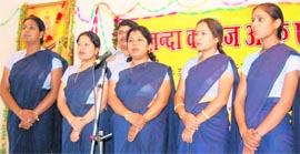 Students of Nalanda College at their annual function in Dehradun on Monday.