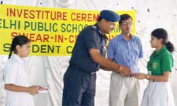 The swearing-in ceremony in progress at Delhi Public School, Bathinda