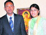 Minister for Tourism Nawang Rigzin Jora with Oveesa Iqbal in Srinagar