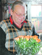 Ruskin Bond at his residence in Mussoorie