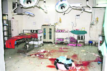 The spot where the firing incident took place in the emergency ward of the PGIMS on Wednesday night