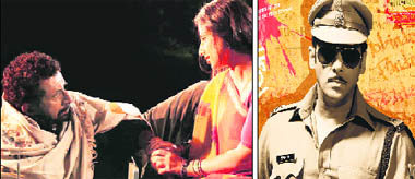 Stills from movies Dabangg and Ishqiya.