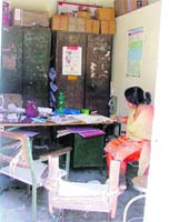 Broken chairs at a dispensary in Guru Nanakpura