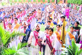 students of GMT Public School take part in the Investitutre ceremony