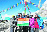 One of the first picture released by the group, which the couple was part of, after scaling the summit.