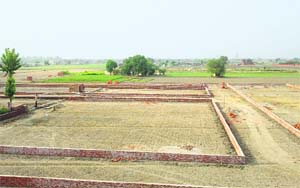 An under-construction unapproved colony along Patiala road on the outskirts of Sangrur