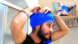 Young Canadian Punjabi Jusreign, through his YouTube video — How to tie a pugh — teaches people the art of tying a turban