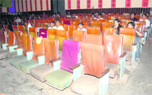 A view of the inside of a cinema hall in Dehradun.
