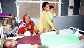 Mohan Singh undergoes treatment at the GMCH in Jammu.
