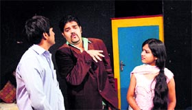 The Hindi translation of an English play, A Distant Relative, originally written by WW Jacob and directed by Gaurav Triyal, being staged at the Natrang Theatre in Jammu on Sunday.