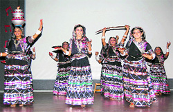Students of DCM Presidency School perform during the annual prize distribution function in Ludhiana on Sunday