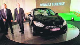 Marc Nassif, MD, Renault India (R) and Deputy MD, Sudhir Rao at the launch of 'Fluence' in New Delhi on Monday