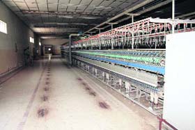 Grinding halt Following a nation-wide strike, a spinning mill at Lalru that was shut down on Monday