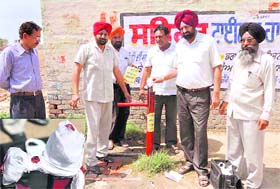 A sealed pump in a Faridkot village