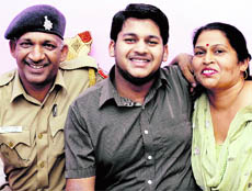 Divya Kant with his parents in a jubilant mood after making it to the IIT in Chandigarh on Wednesday