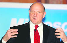 Microsoft CEO Steve Ballmer at the CII Cloud Summit in New Delhi 