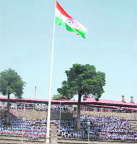 A flag-hoisting ceremony at Sanawar school 