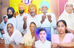 Relatives of the Punjabi youth lodged in Sharjah jail, in Jalandhar on Thursday