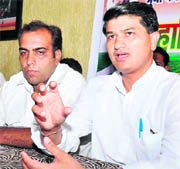 Anand Rawat, newly elected president of the Uttarakhand Youth Congress, on his maiden visit to Haridwar 