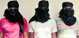 The three accused in police custody at Ambala on Friday.
