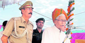 Haryana Governor Jagannath Pahadia addresses a function in Rewari on Friday.
