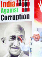 Social activist Anna Hazare (above) addresses a public meeting against corruption in Bangalore on Saturday where he targeted Congress president Sonia Gandhi saying that the remote control is creating problems for Lokpal Bill.