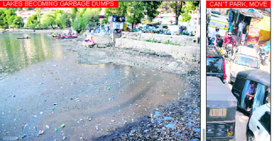 LAKES BECOMING GARBAGE DUMPS. Nainital