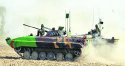 Exercise by Western Command Pine Prahar underway along the Sutlej 
