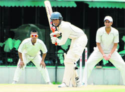 A cricket match in progress between Mohali and Bathinda at the PCA Stadium in Mohali 