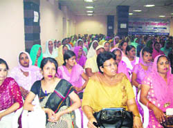 Women representatives of Panchayati Raj Institutions during a seminar in Kaithal. 