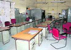 The collectorate office presents a deserted look following a strike by ministerial employees in Dehradun on Wednesday