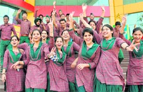 Students of Spring Dale Public School in a jubilant mood after scoring CGPA 10 in the CBSE Class X board examination in Ludhiana