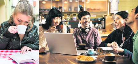Many youngsters love to browse books while others plug in a laptop, play games, or listen to music while sipping coffee