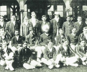 The All-India squad led by the Maharaja of Patiala, Bhupinder Singh, who is centrestage in this group photo