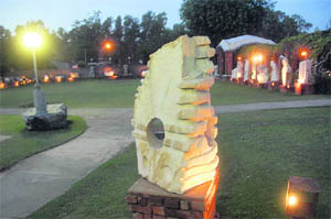 A late evening view of the park