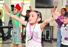 Children revel during a summer workshop at Spring Dale Senior Secondary Public School, Sherpur, in Ludhiana.