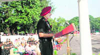 Major-Gen TS Gill, Deputy Commandant and Chief Instructor of the IMA, addresses Gentlemen Cadets of the academy 