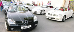 Proud owners of hi-end sports cars who have formed a group Tyre Burners taking out a rally in Ludhiana on Sunday evening
