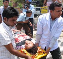 Charanjit Kaur, who was on fast-unto-death since June 1, being shifted to the Civil Hospital in Bathinda on Tuesday, after worries over her deteriorating health condition